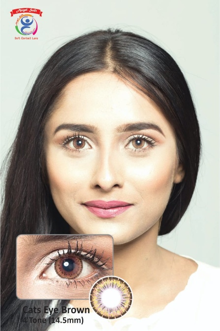 CATS EYE BROWN- 4 TONE - NO POWER SOFT CONTACT LENSES