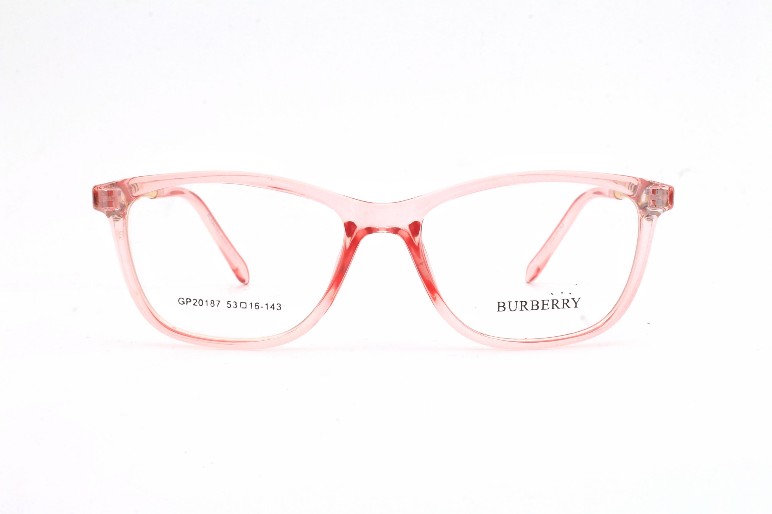 BURBERRY-TRANSPARENT PINK-RECTANGLE-WOMEN'S EYEGLASSES